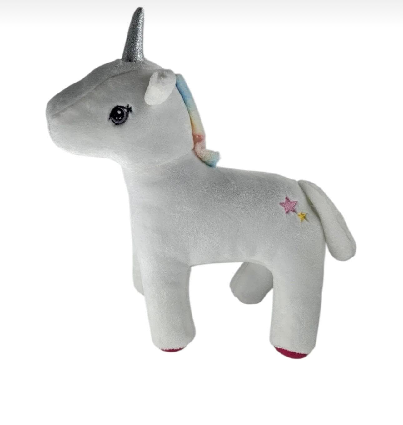 Unicorn Peluş Oyuncak 40 cm Beyaz Nakışlı